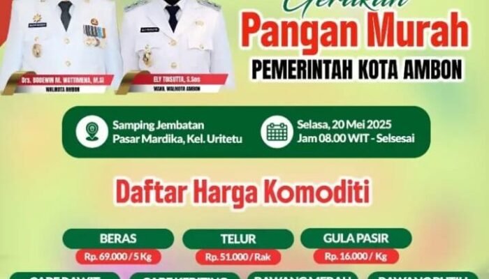 Jaga  Stabilitas Pasokan Dan Harga Pangan, Pemerintah Kota Ambon Kembali Gelar GPM