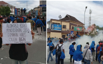 Demo Reformasi Jilid II di Ambon Ricuh, Mahasiswa Unpatti dan Polisi Bentrok