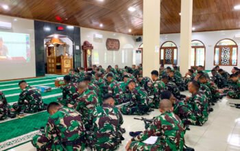 Perkuat Imtak dan Semangat Pengabdian, Personel Kodaeral IX Ikuti Kauseri Agama Islam Secara Vicon