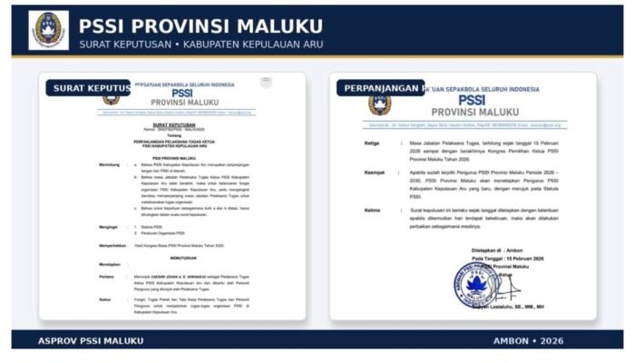 Janggal SK Plt PSSI Aru: Terbit Setelah Pengurus Asprov Dimisioner