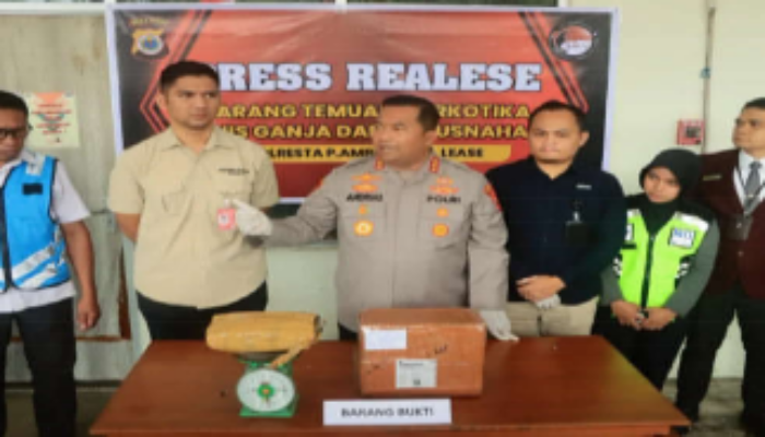 Alamat Fiktif, Ganja 1 Kg dari Medan Gagal Menembus Maluku Utara via Pattimura